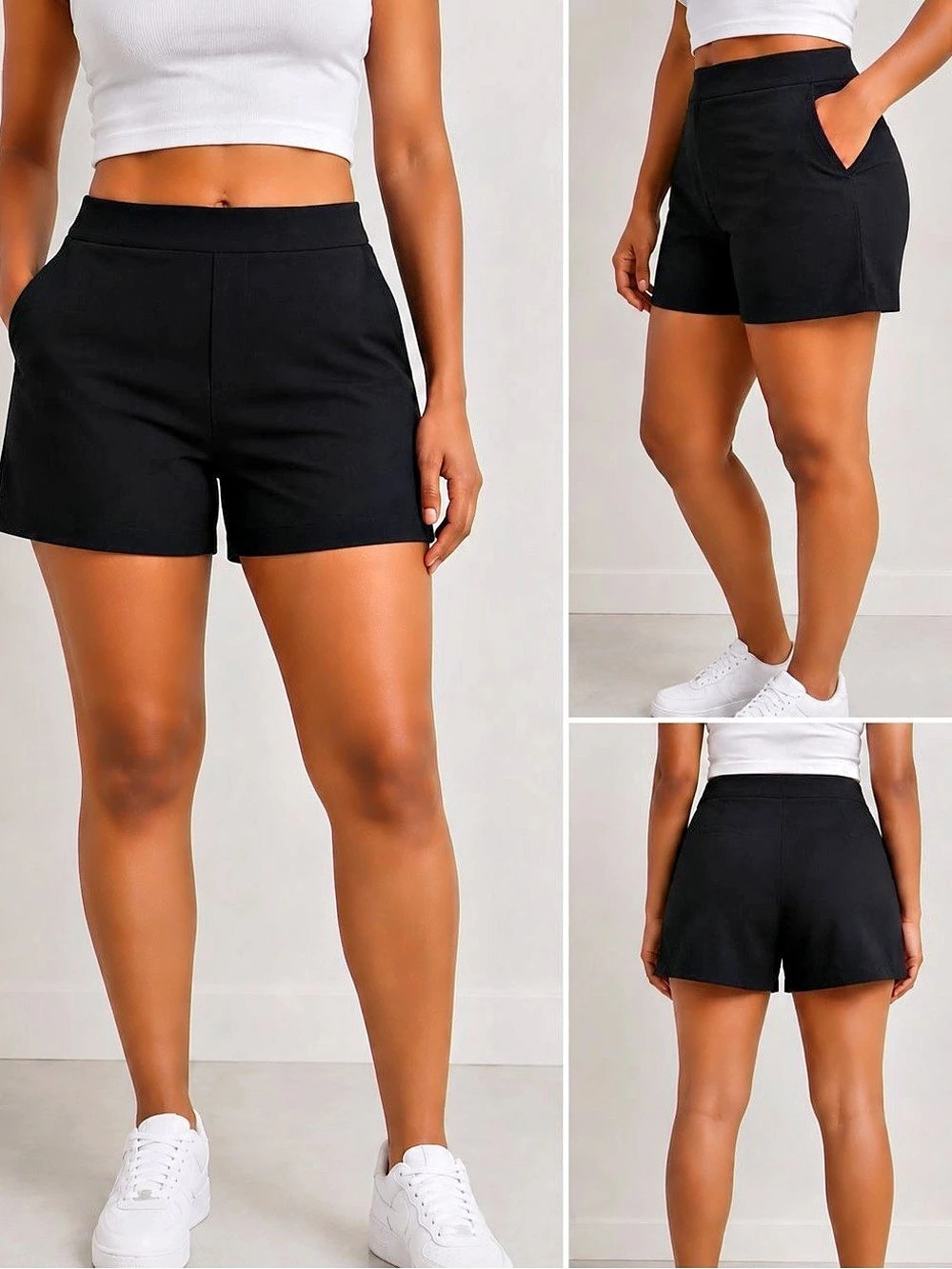 SPANX High Waist Black Shorts Size XL